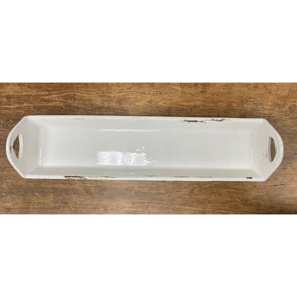 White Distressed Serving Tray - Rustic Home Decor. KK482 - Picture 1 of 3